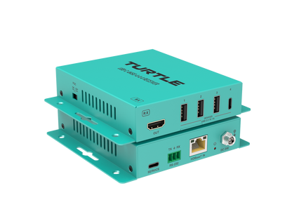 Turtle AV USB-C 4K60 4:4:4 video and USB 2.0 Extender Kit over CAT. Includes Host & Device Extenders
