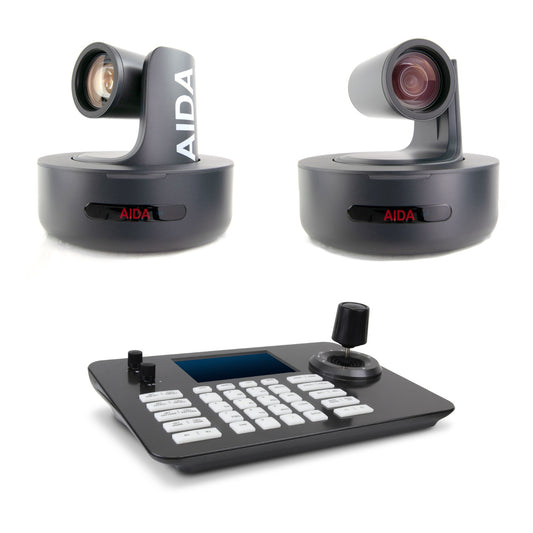 2 Camera Controller Bundle with Two (2) AIDA Imaging PTZ-NDI-X20 Cameras and PTZCam PTZ View Controller