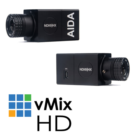 Two (2) AIDA HD-NDI-CUBE box cameras with vMix HD Software License