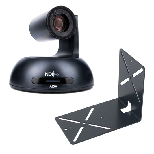 AIDA Imaging PTZ-NDI-X18B - 18X Optical Zoom PTZ camera bundle with wall bracket