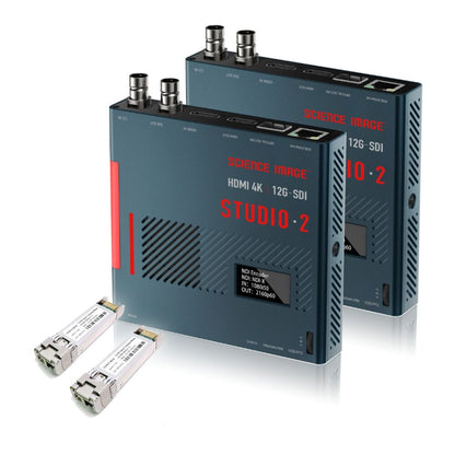 Science Image - Bundle with Two (2) Studio 2 Bi-Directional 4K NDI Converters and Fiber SFP Modules