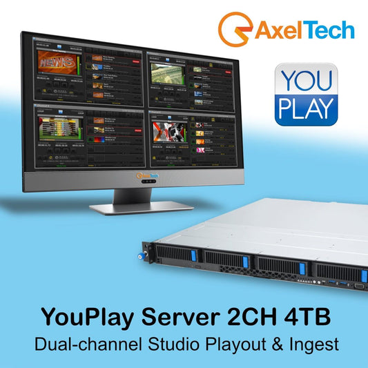 Axel YouPlay Server 2-Channel Studio Playout and Ingest System with 4TB SSD Storage