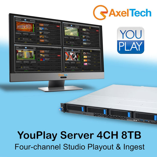Axel YouPlay Server 4-Channel Studio Playout and Ingest System with 8TB SSD Storage