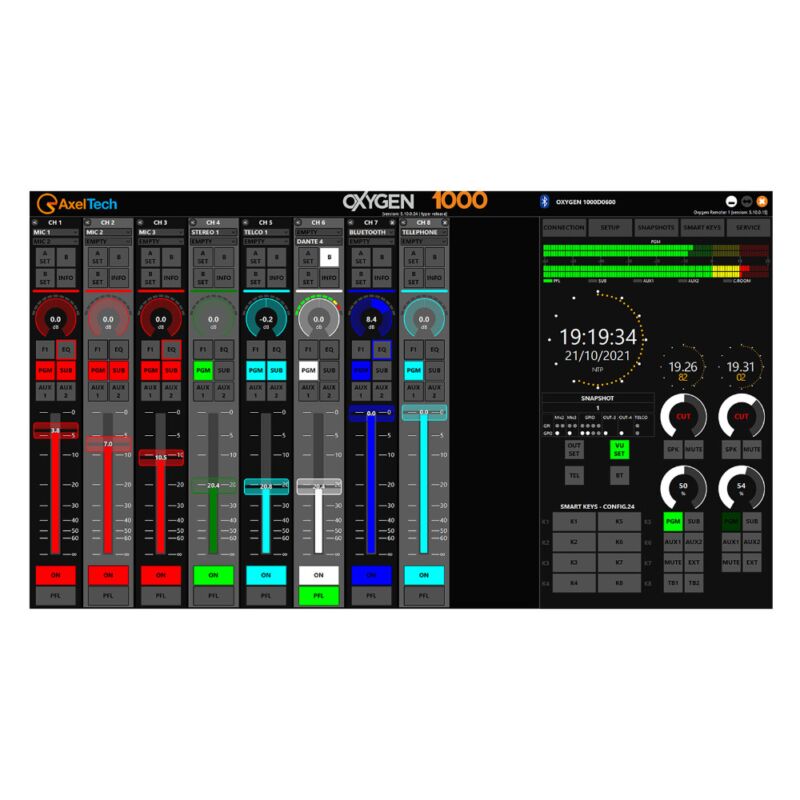 Axel Oxygen 1000 BT Digital Broadcast Console Rack with 8 Channel Dante Interface - Image 5