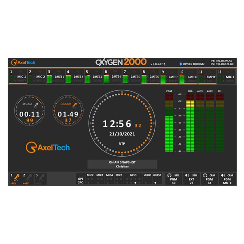 Axel Oxygen 2000 5M BT Digital Broadcast Audio Console with 8CH Dante Interface - Image 5