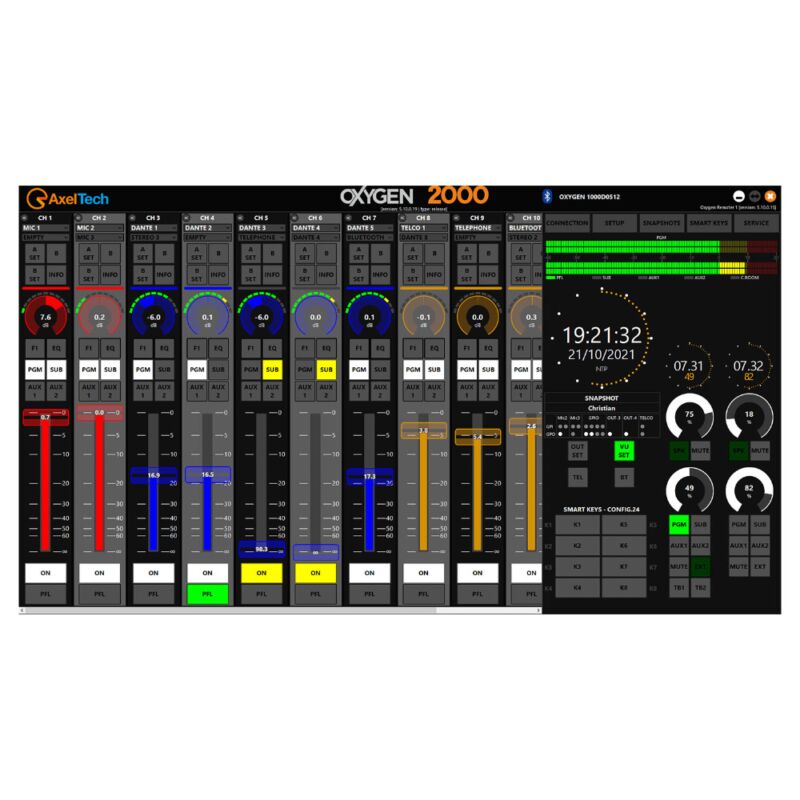 Axel Oxygen 2000 5M BT Digital Broadcast Audio Console with 8CH Dante Interface - Image 6