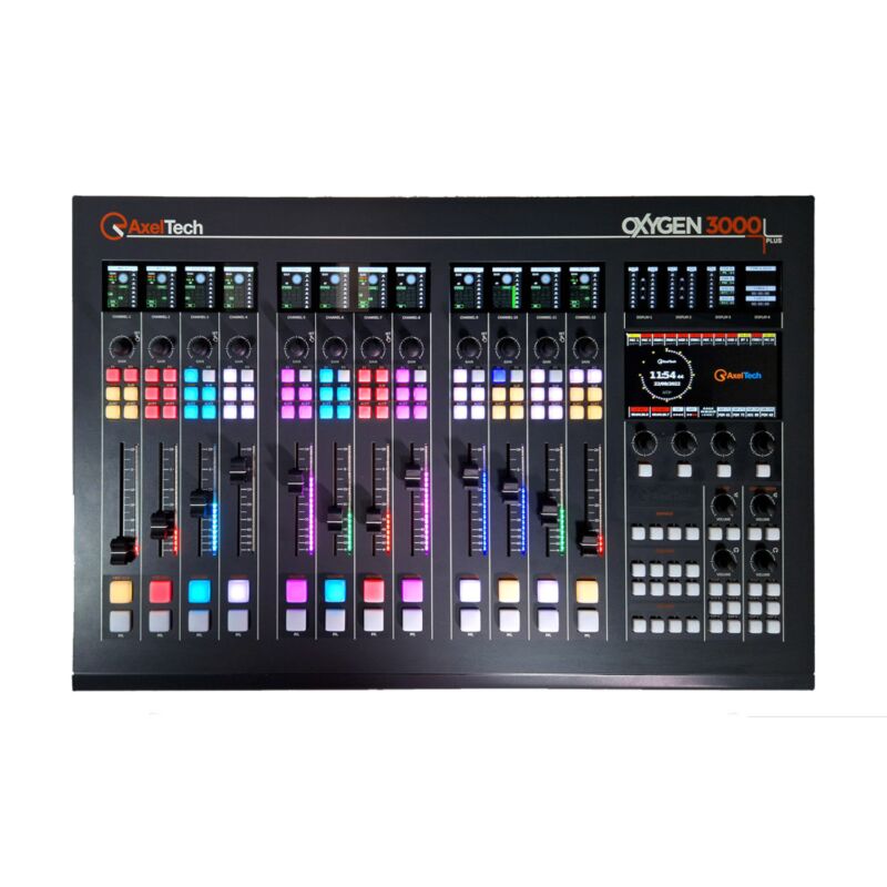 Axel Oxygen 3000 Plus Digital Broadcast 12 Fader Audio Console with Two Audio Interface Cards - Image 2