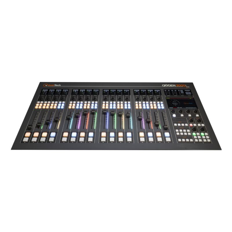 Axel Oxygen 3000 Plus Digital Broadcast 16 Fader Audio Console with Two Audio Interface Cards and 16 Channel Dante Interface - Image 2
